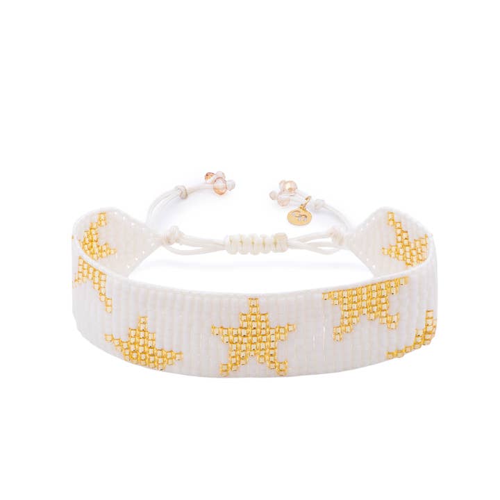 Claudia Navarro Jewelry USA - Venta al por mayor Pulseras tejidas/trenzadas - PULSERA LOOM INDI/ORO