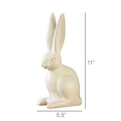 HomArt - Vendita all'ingrosso Statuette decorative - Lepre seduta, Ceramica - Lrg - Bianco Opaco1