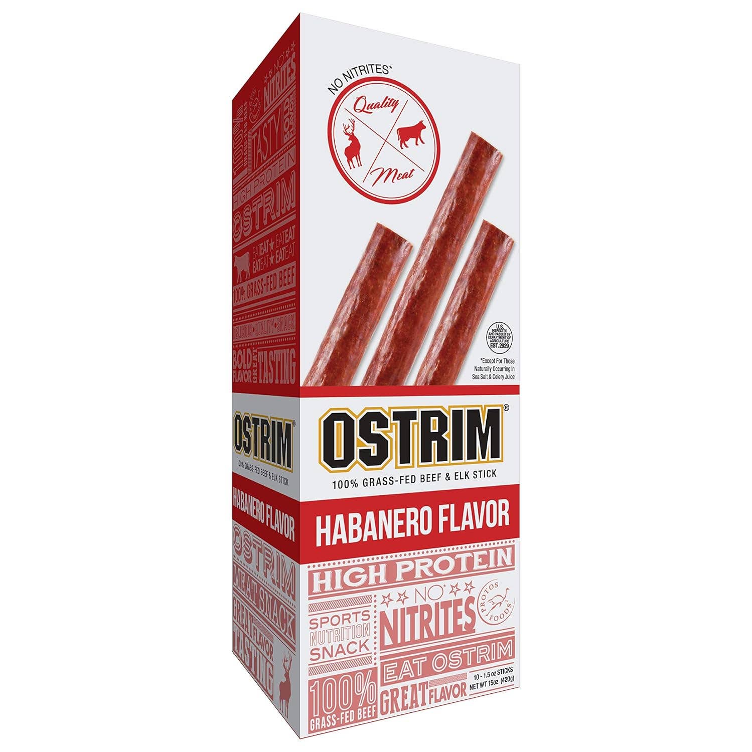 L&F Universal Goods - Wholesale Jerky - OSTRIM BEEF/ELK MEAT STICKS MEAT STICKS 10/42G HABANERO0
