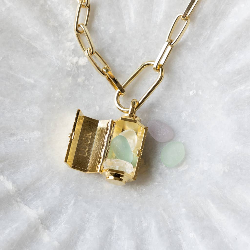 Scout Curated Wears - Wholesale Pendant/Charm Necklace - Stella Locket Necklace - Love/Rose Quartz/Gold6
