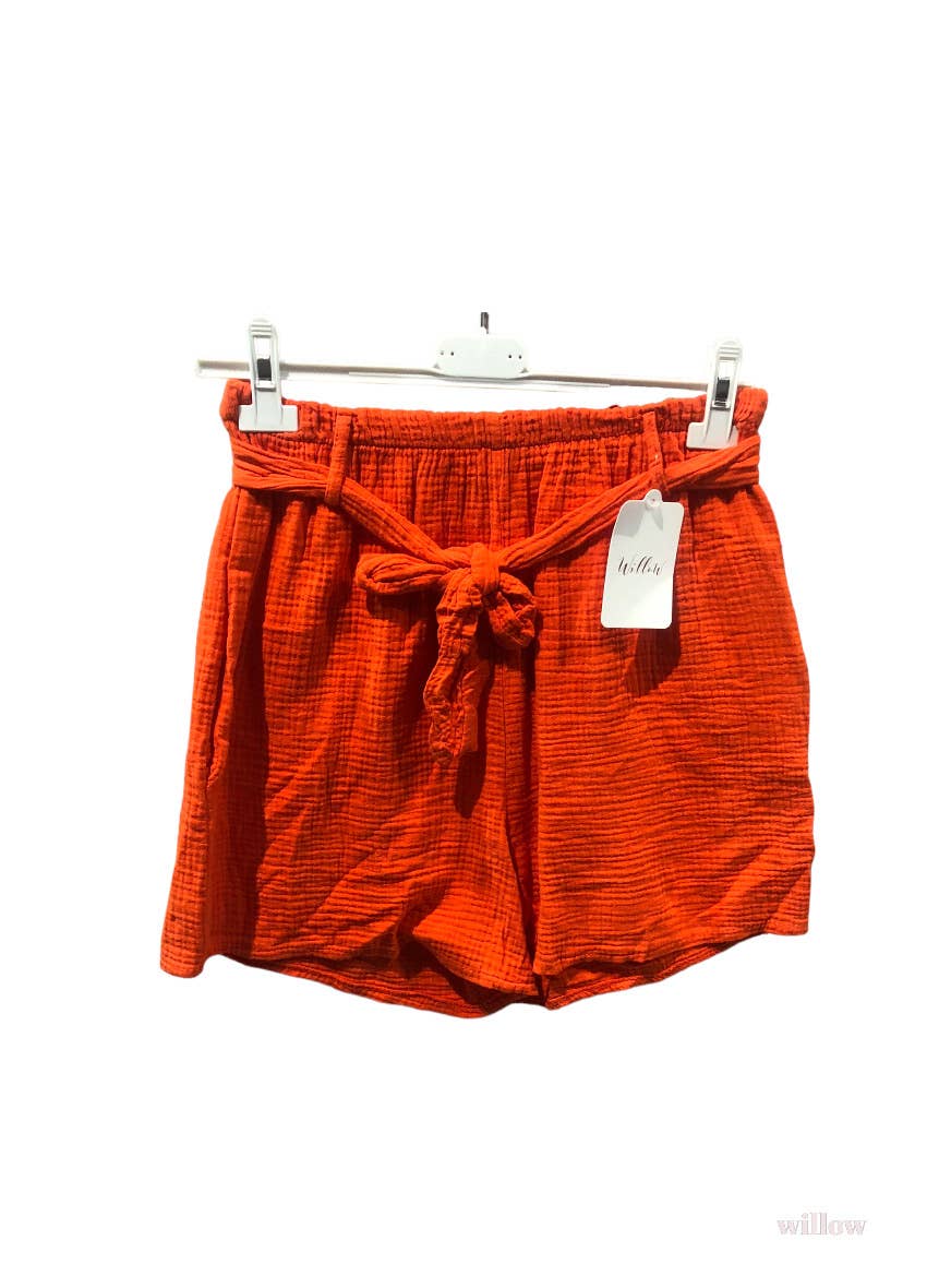 Moonsun - Vendita all'ingrosso Pantaloncini - Donna - Shorts in garza di cotone #2305 con cintura6