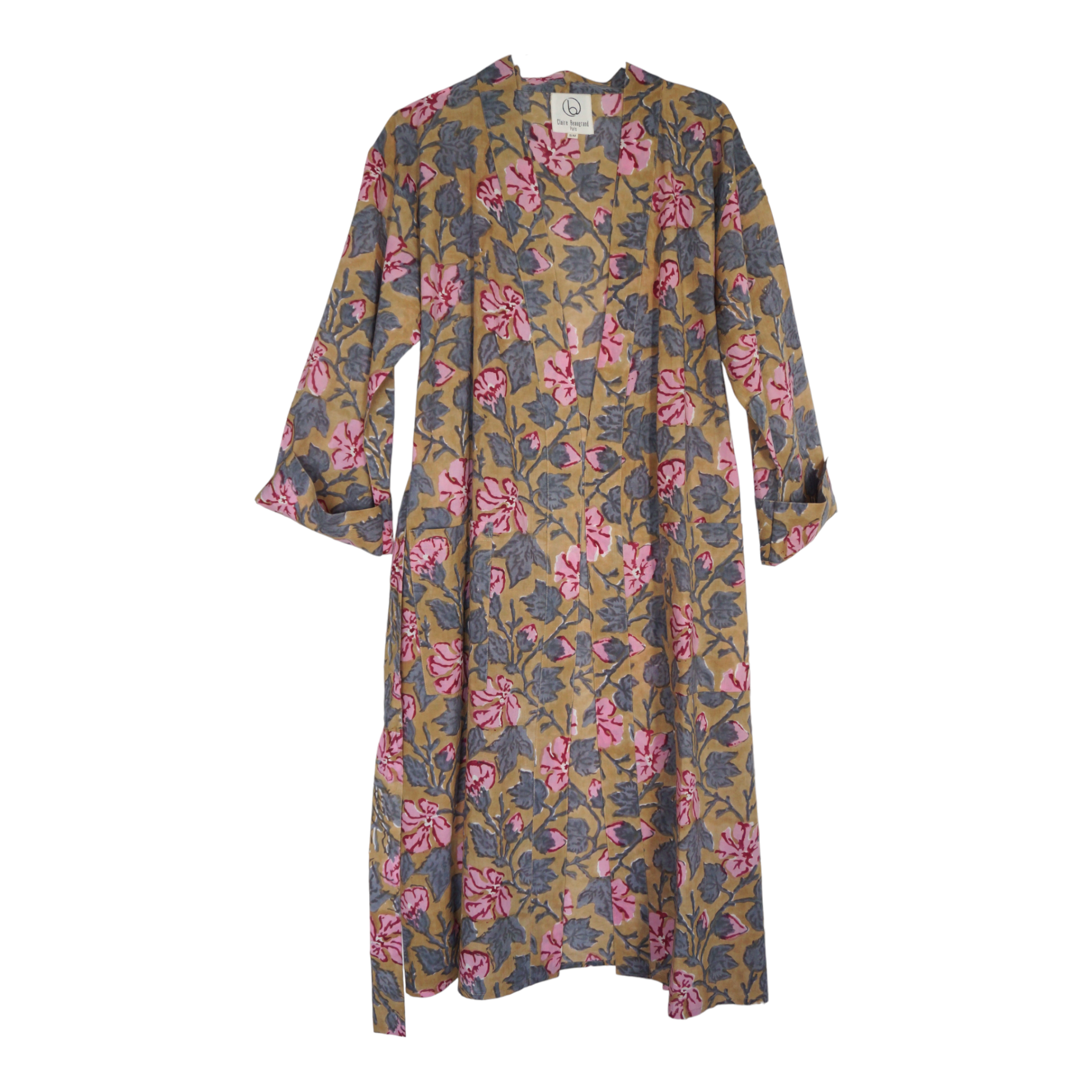 Claire Beaugrand – wholesale Kimono – Women's – "Gold" floral print cotton kimono1