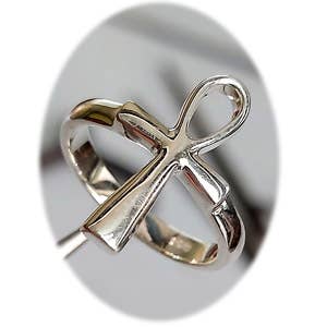 Crystal Earth Sterling - Wholesale Band/Stacked Ring - The Life Ankh Egyptian Sterling Pendant - Sterling Silver1