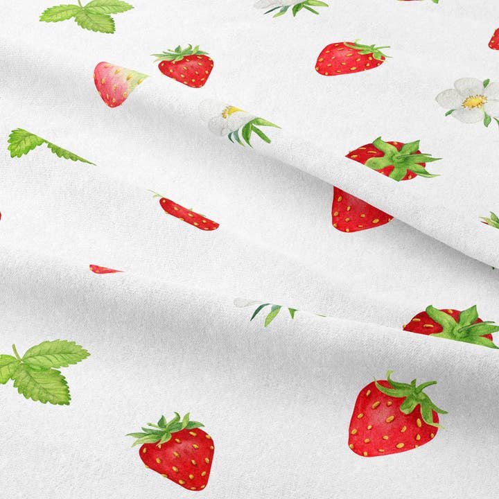 bb drou & Compagnie – Rolo de tecido por atacado – tecido de algodão premium com estampa de morangos3