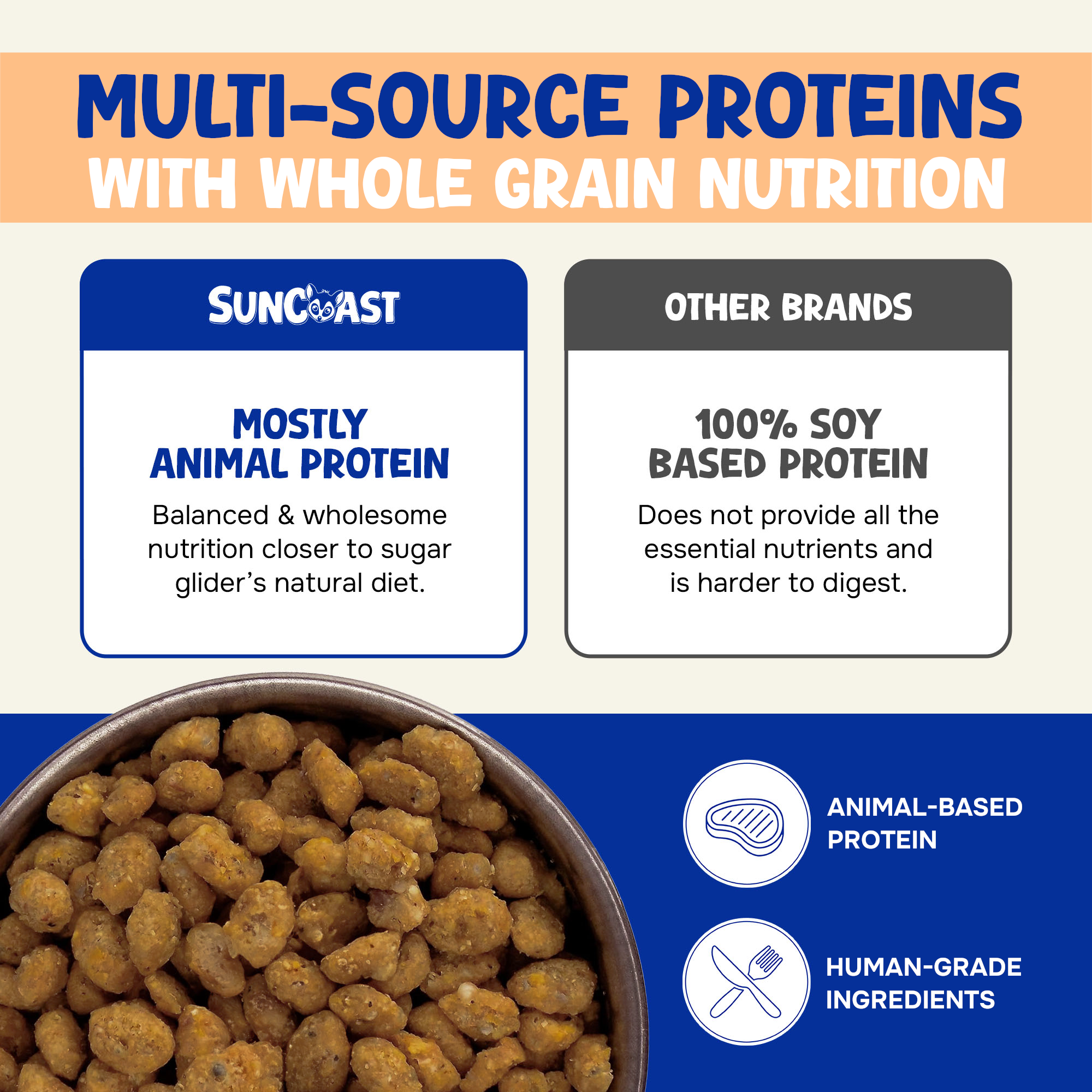 Suncoast Sugar Gliders - Vendita all'ingrosso Cibo per animali - Non cani o gatti - Happy Glider Sapore di Miele e Nettare (1,5 libbre)2