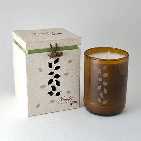 Small Glass Candle (6.5oz) — Amber for wholesale by Nicolet Candle