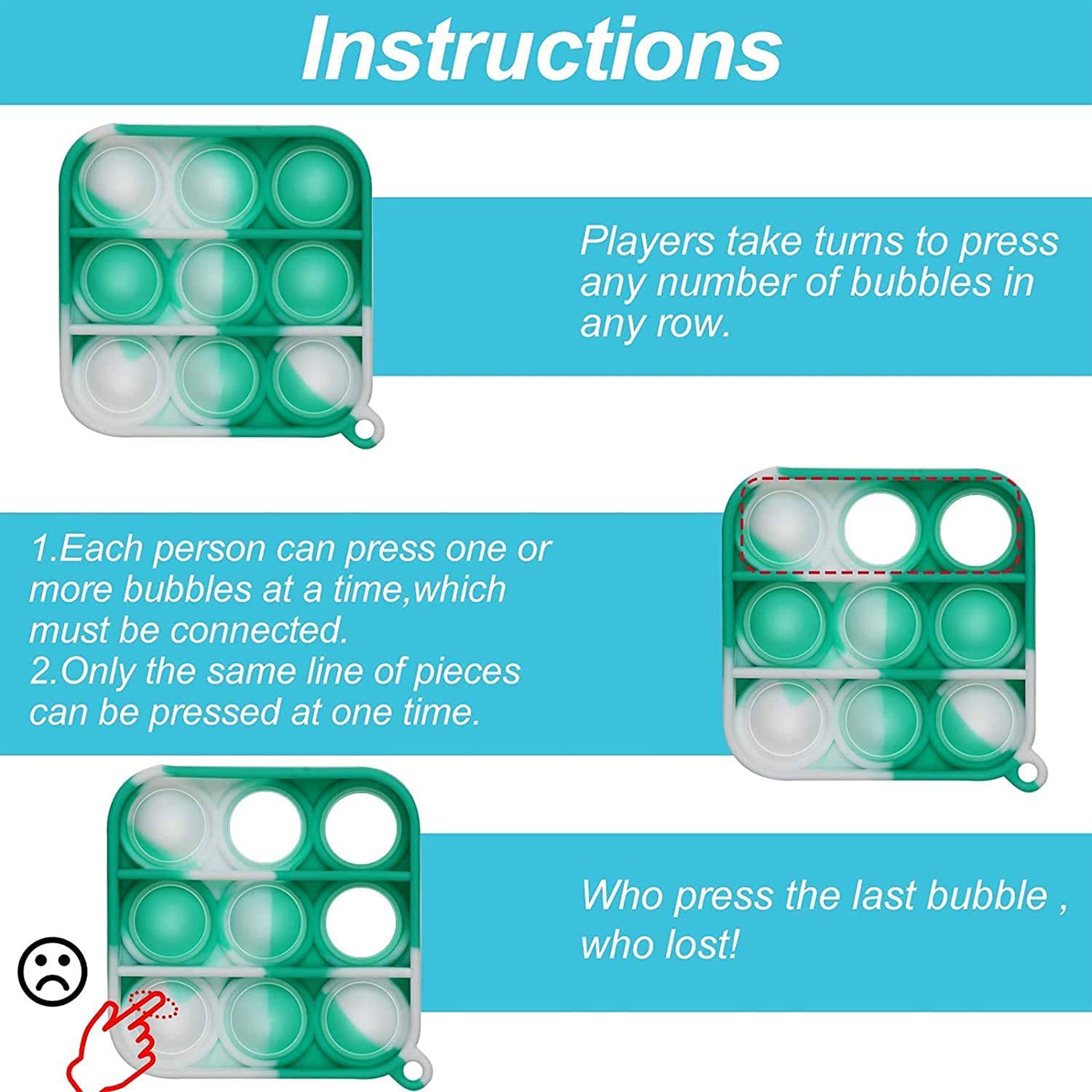 JSBlueRidge Toys - Wholesale Fidget Toy - Kids - Mini Square Pop Keychain Fidget Kids Toy- Assorted9