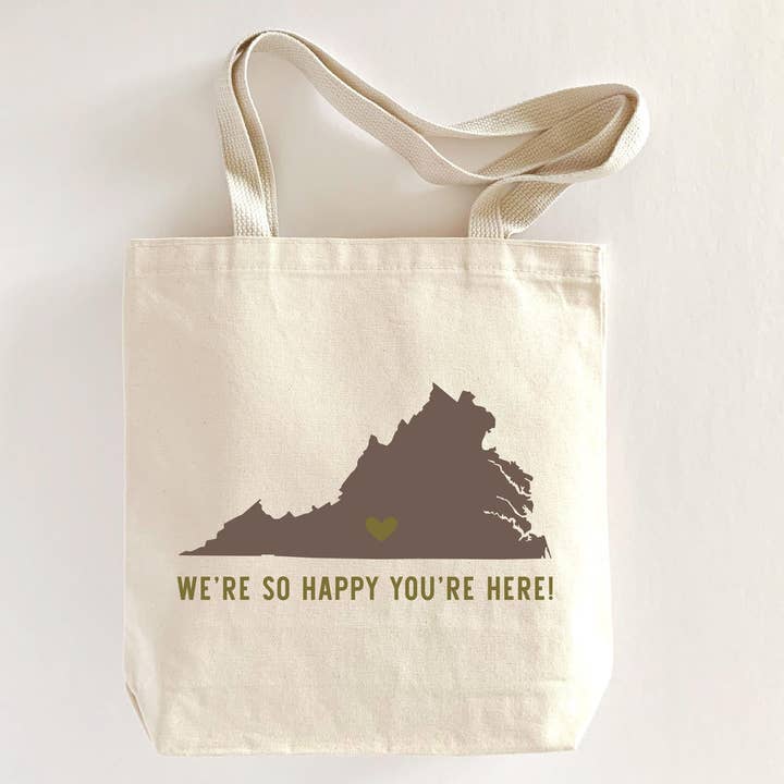 Bolsa de mano personalizada del estado de Virginia: Regalo de bienvenida de boda para venta al por mayor de MEGranger Totes