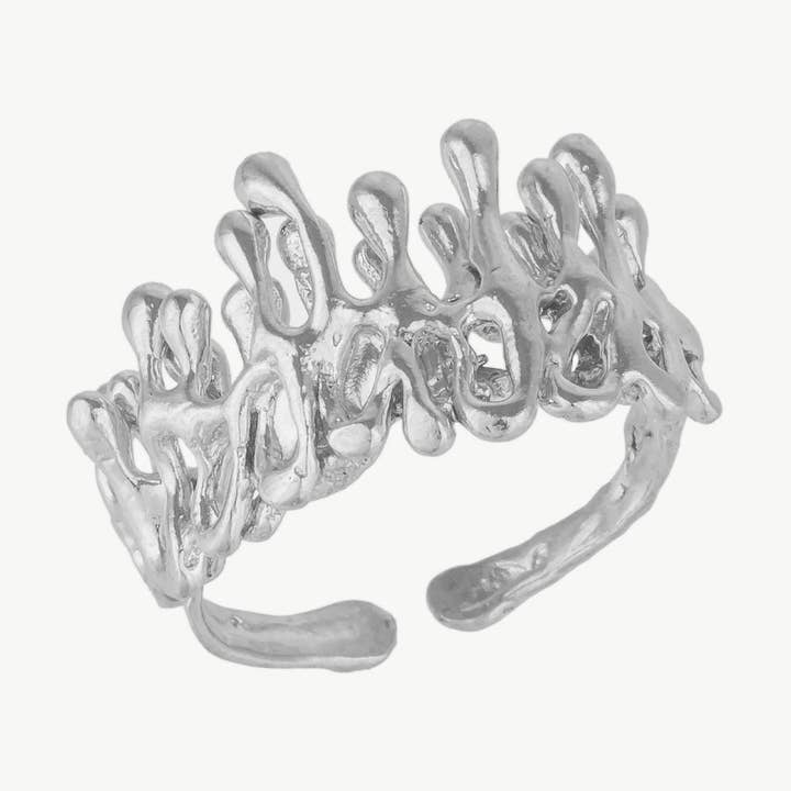 Anel Grande de Prata Derretida a Pingar por atacado de Mejoma