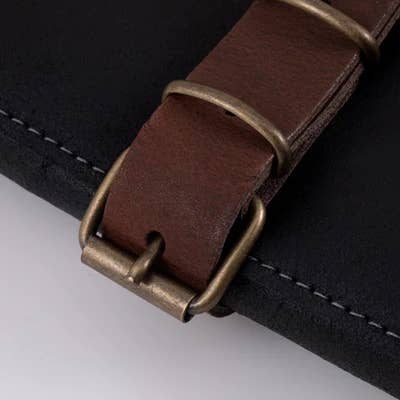 Messermeister - Vendita all'ingrosso Portacoltelli - Rotolo Portacoltelli in Pelle Vintage a 7 Tasche - Nero
