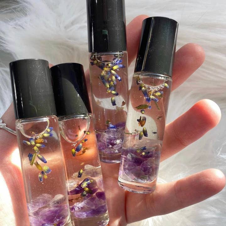 Amethyst Crystal Perfume Roller for wholesale by Sapphire & Sage