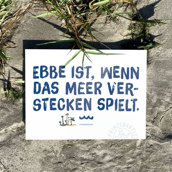 Ansichtkaart "Verstoppen" | Grappige kaart met spreuk van de zee voor wholesale door Prinzenart