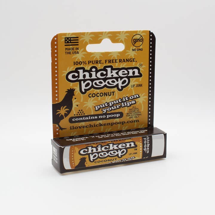 Chicken Poop – Bálsamo labial por atacado – Bálsamo Labial de COCO Chicken Poop® - 100% Natural, 16 unid. HANG TAB2
