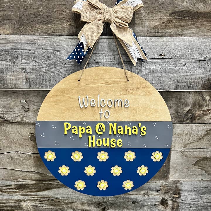 Sign,welcome to papa and nanas Door-hanger, Home Decor for wholesale by Rustic Home Co LLC