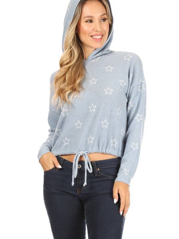 Drop Shoulder Long Sleeve Hoodie Top for wholesale by VIBE Apparel Co