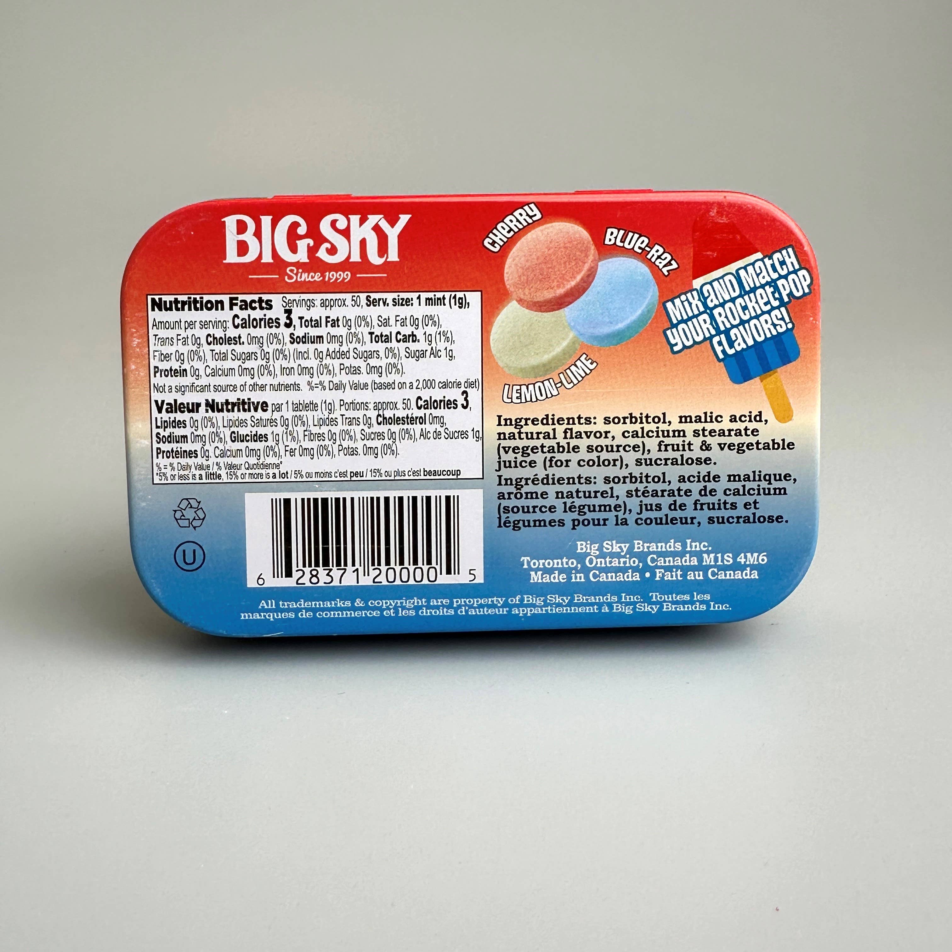 Big Sky Brands Inc. - Wholesale Hard Candy - Big Sky Mints - Rocket Pop 1442