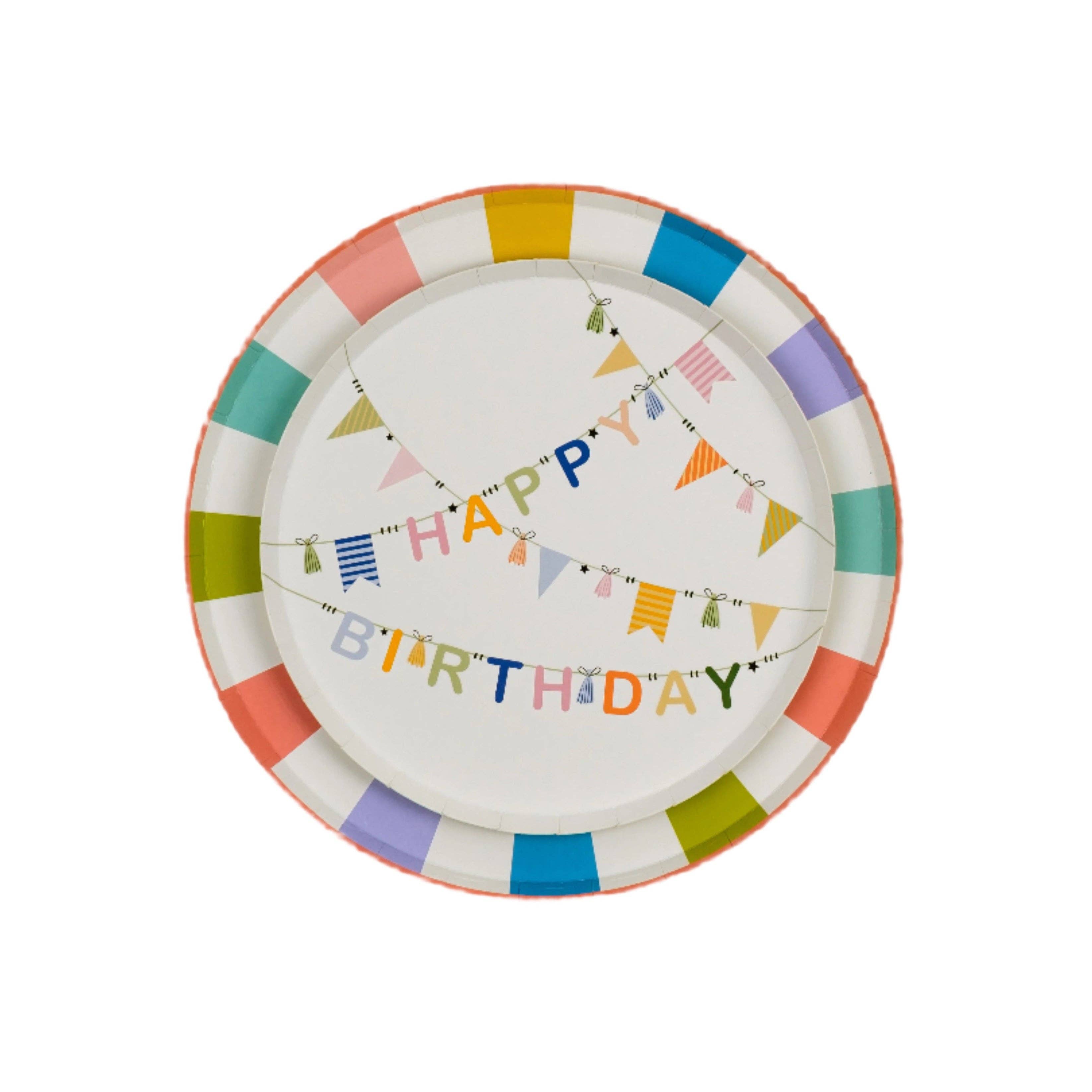 Gatherings by Curated Paperie - Vente Assiette jetable - Assiettes à dessert « Birthday Cheer » HB25-DP16