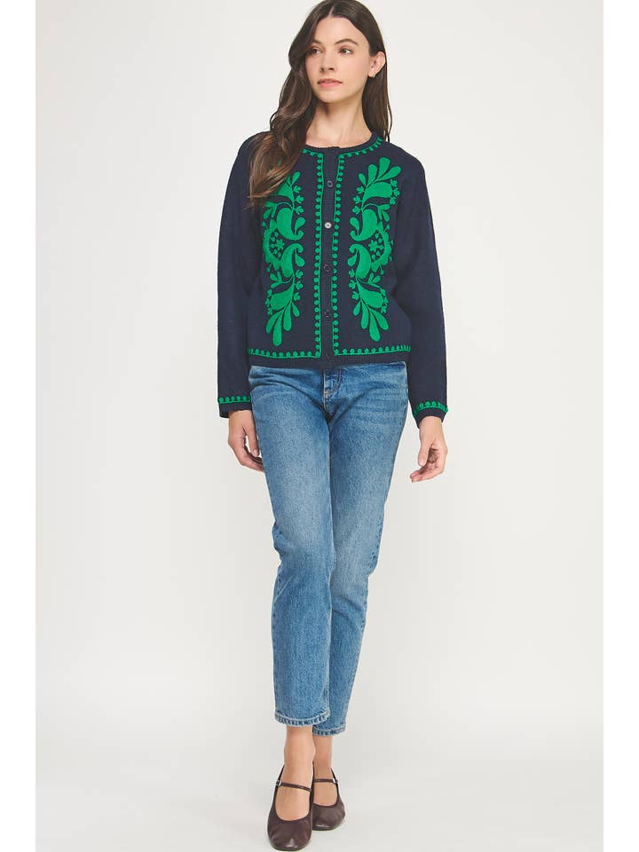 Strut & Bolt - Wholesale Cardigan - Women's - Embroidery Knitted Cardigan Sweater13