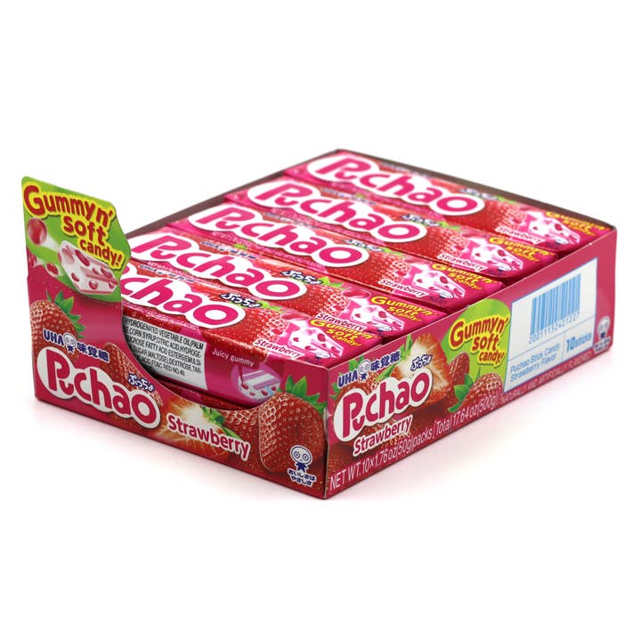 Puchao Strawberry, 1.76oz, 10ct for wholesale by Grandpa Joe's Candy Shop