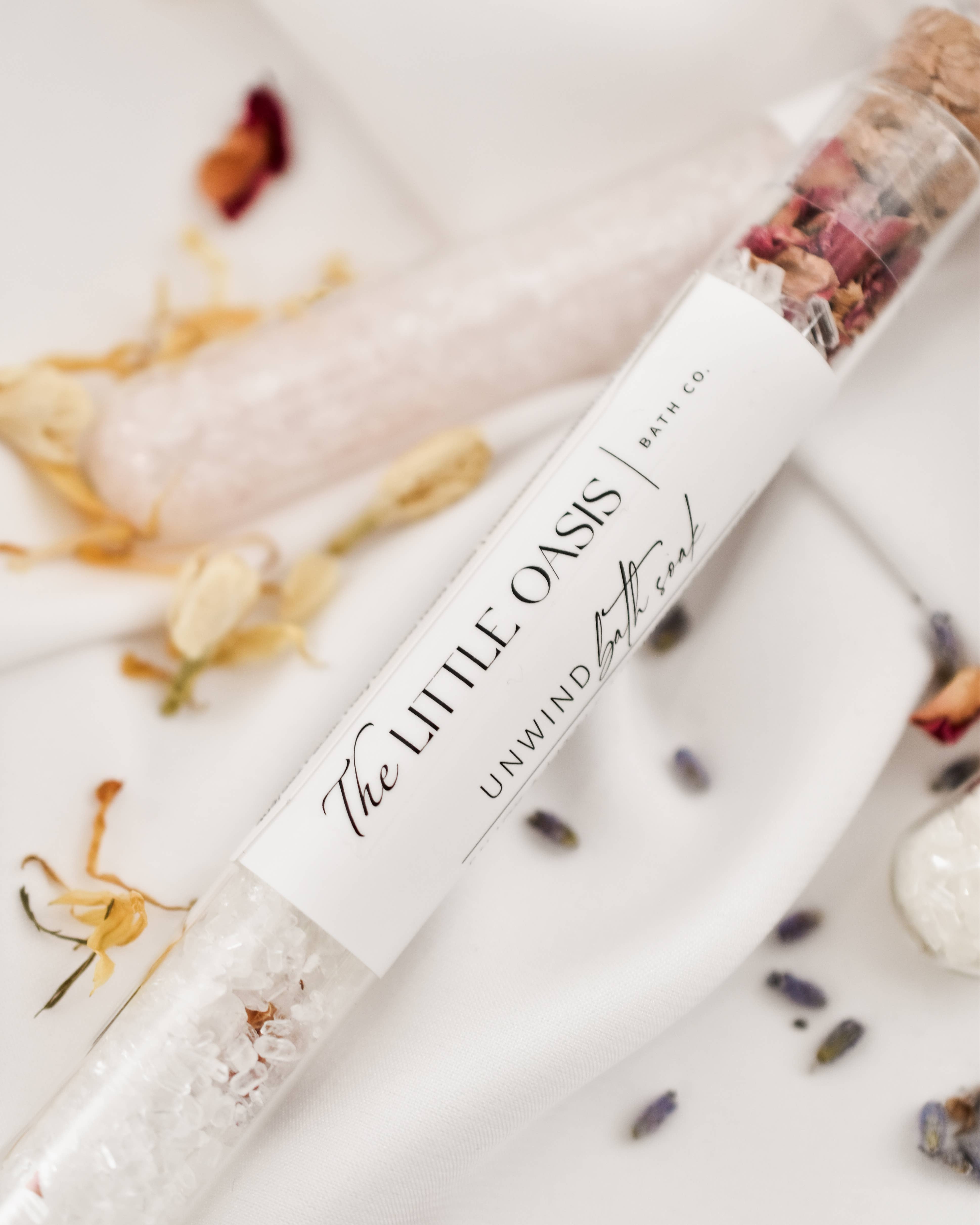 The Little Oasis Bath Co. - Wholesale Bath soak/milk - UNWIND | MAGNESIUM BATH SOAK - TEST TUBE2