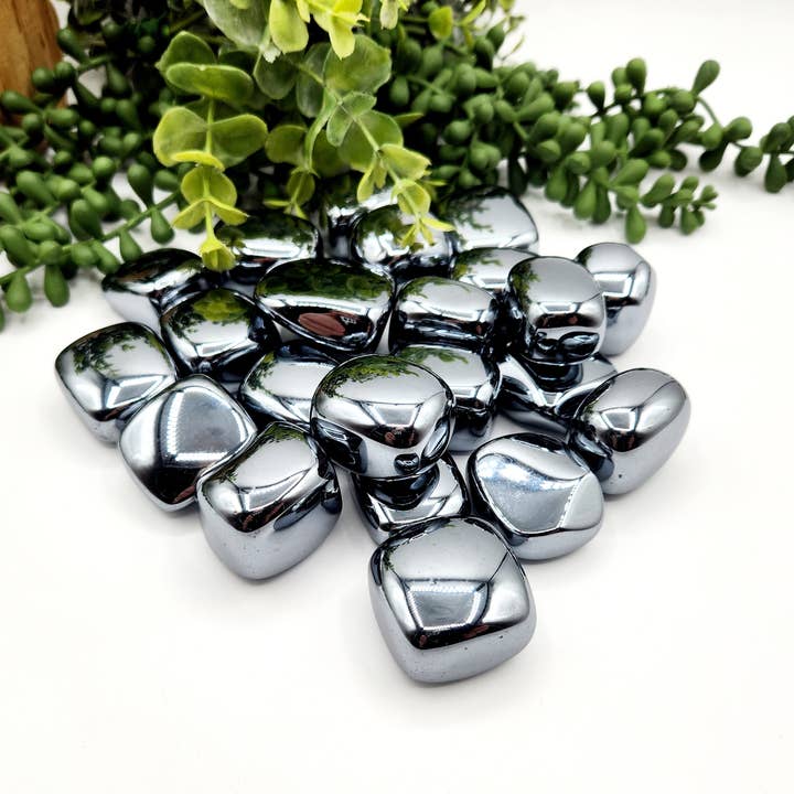 Terahertz Tumbled Gemstones (250g/.55 lbs) 30-35mm for wholesale by Meraki Gemstones