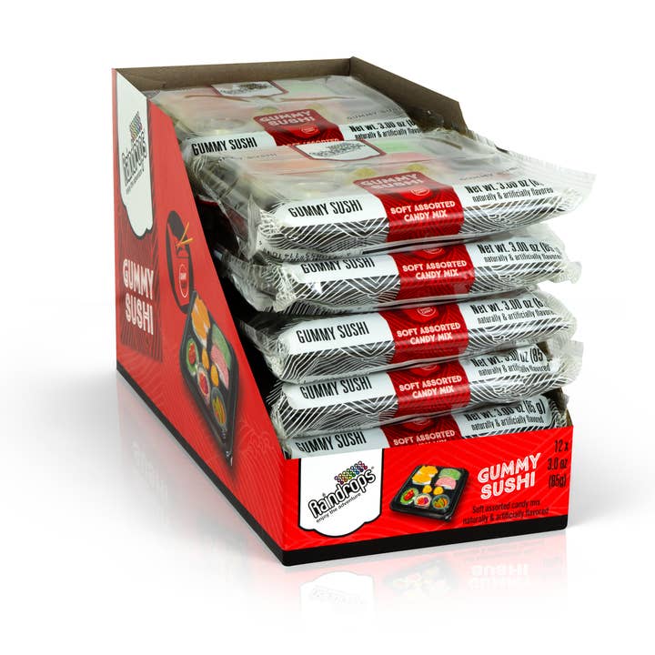Grandpa Joe's Candy Shop - Wholesale Gummy - Raindrops Gummi Sushi, 3.00oz, 12ct Case3