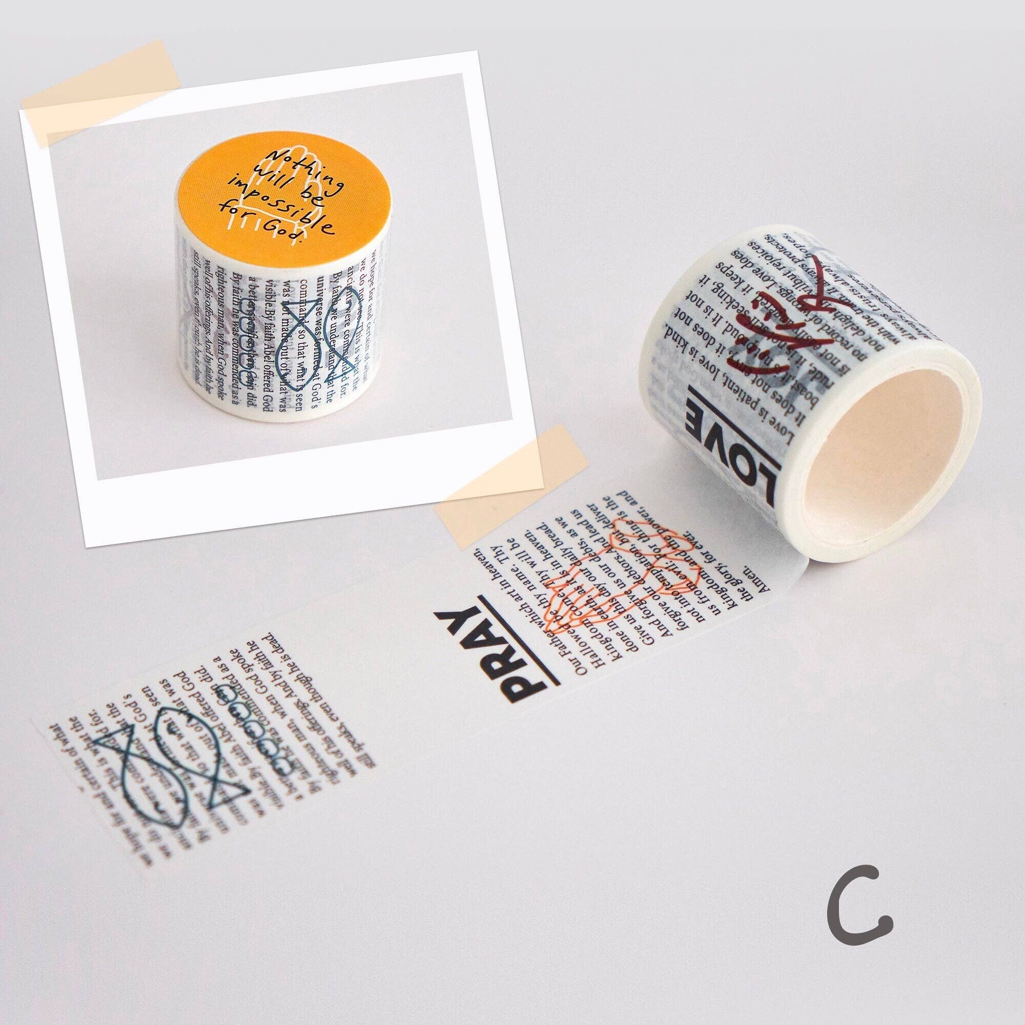 LuminaSalina - Wholesale Washi Tape - Christian Washi Tape | God | Jesus Christ | Religious Gift | Church | Cute | Faith Hope Love3