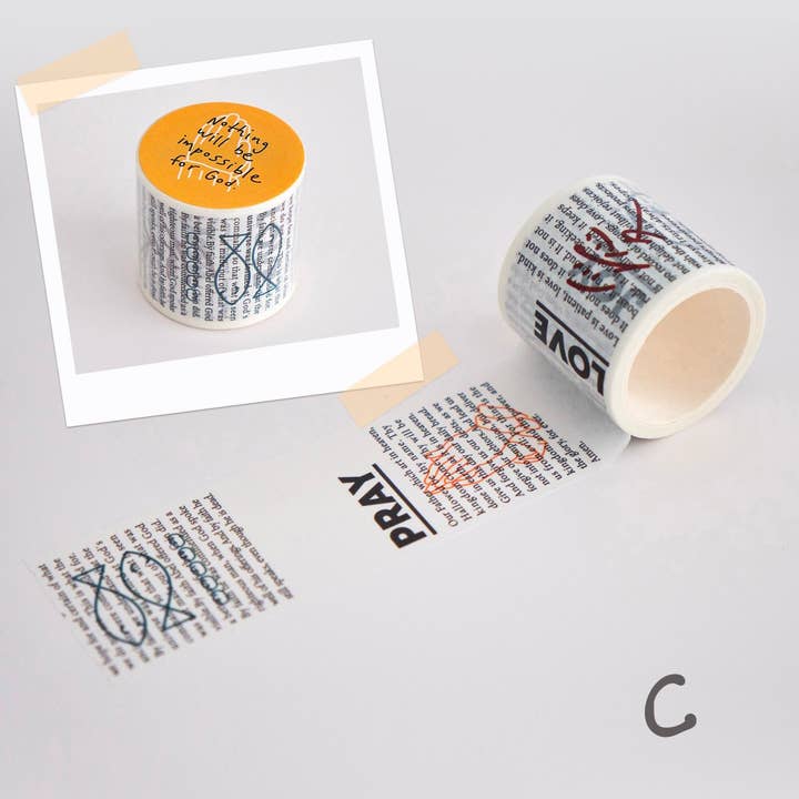 LuminaSalina - Wholesale Washi Tape - Christian Washi Tape | God | Jesus Christ | Religious Gift | Church | Cute | Faith Hope Love3