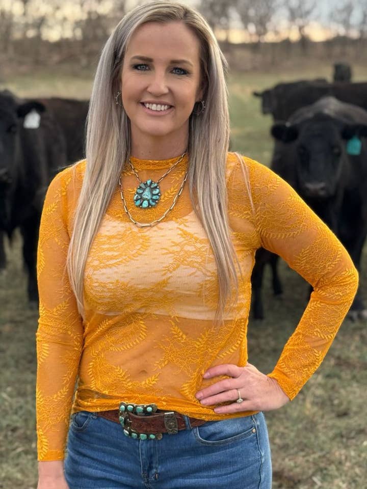 Sterling Kreek - Wholesale Blouse - Women's - Golden Afternoon Lace Top3