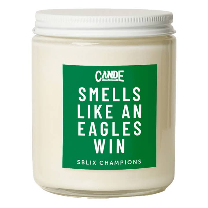 Smells Like an Eagles Win Candle SBLIX Edition for wholesale by CE Craft Co