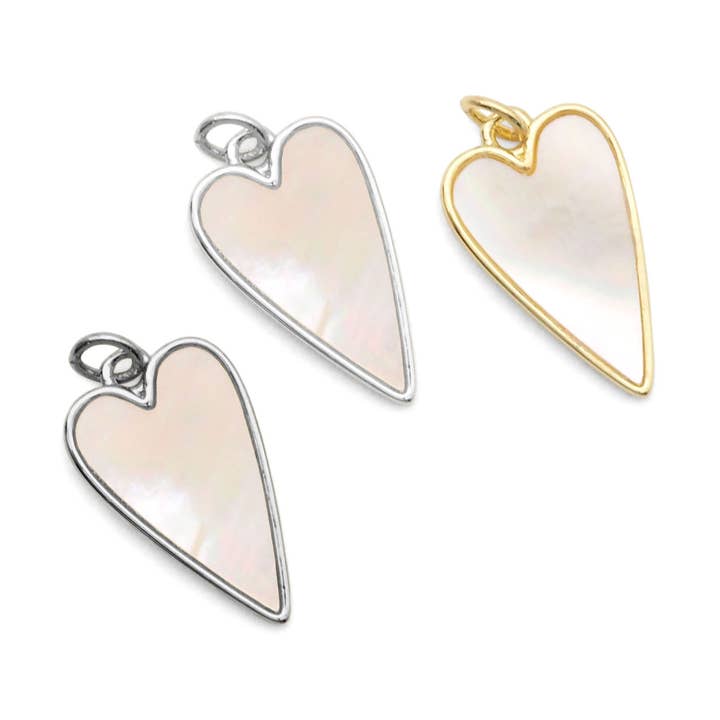 Hjärta i pärlemor med guldförgylld kant, SKU#LK820 för wholesale av BestBeads&Beyond