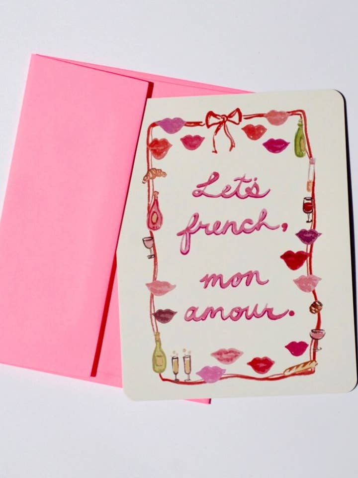 "Let's french, mon amour." Valentine + Envelope for wholesale by artxnikki