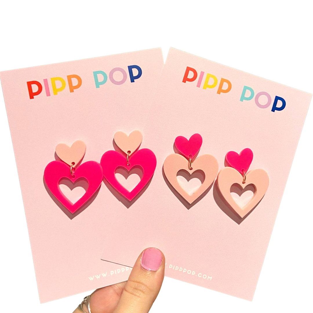 Pipp Pop - Wholesale Dangle Earrings - Big Love Dangles - 14 Colours Available10