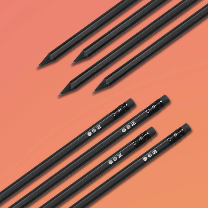 Notsu - Wholesale Pencil - All Black Pencil Set | Premium #2 Lead Pencils (Set of 4)3