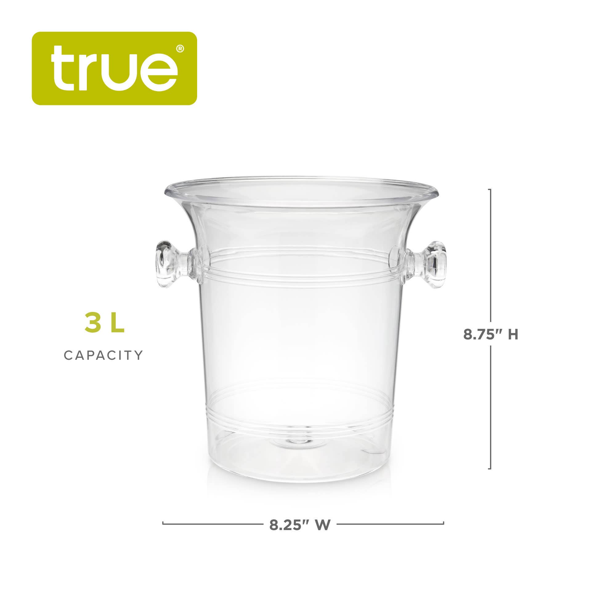 TRUE - Wholesale Ice Bucket - Arctic 3 Liter Clear Acrylic Ice Bucket with Knob Handles5