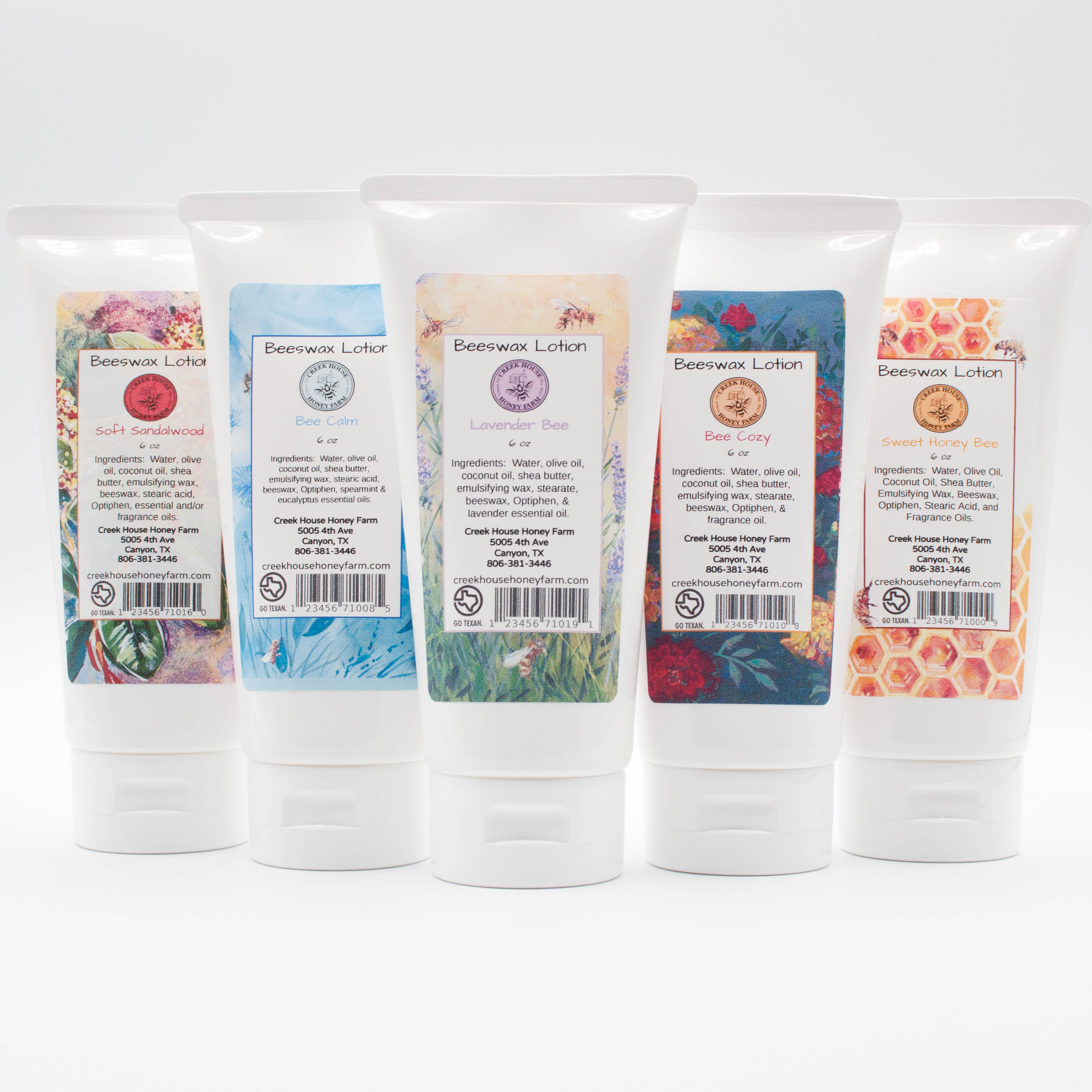 Creek House Honey Farm – Großhandel Hand- & Körperlotion – Alles natürliche Bienenwachs-Lotion | 3 oz Tube | 6 oz Tube3