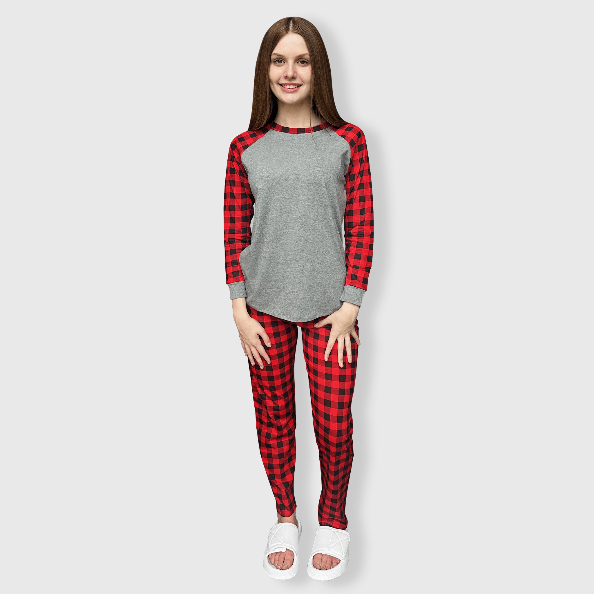ILTEX Apparel - Vente Ensemble haut et pantalon (PAS d'intérieur) - Femme - Ensemble de pyjama familial à carreaux Buffalo de Noël2