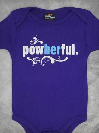 Powherful Baby Onepiece and Lap Tee for wholesale by 24-7 Daddyhood