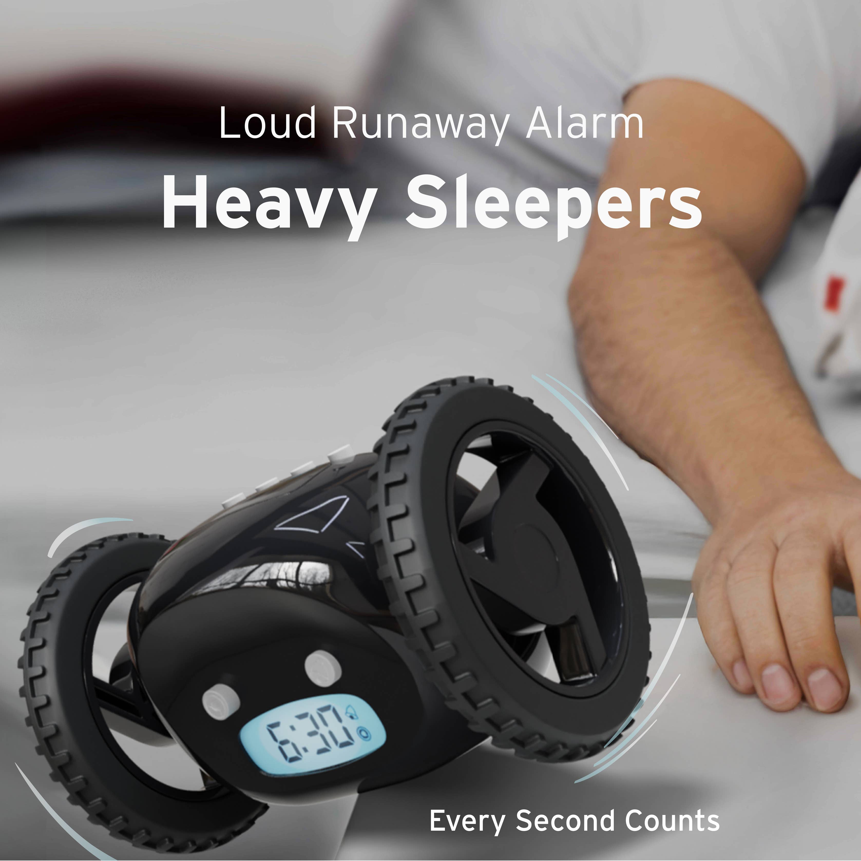 Clocky - Vendita all'ingrosso Sveglia - Sveglia rumorosa su ruote per dormiglioni (ruote nere)4