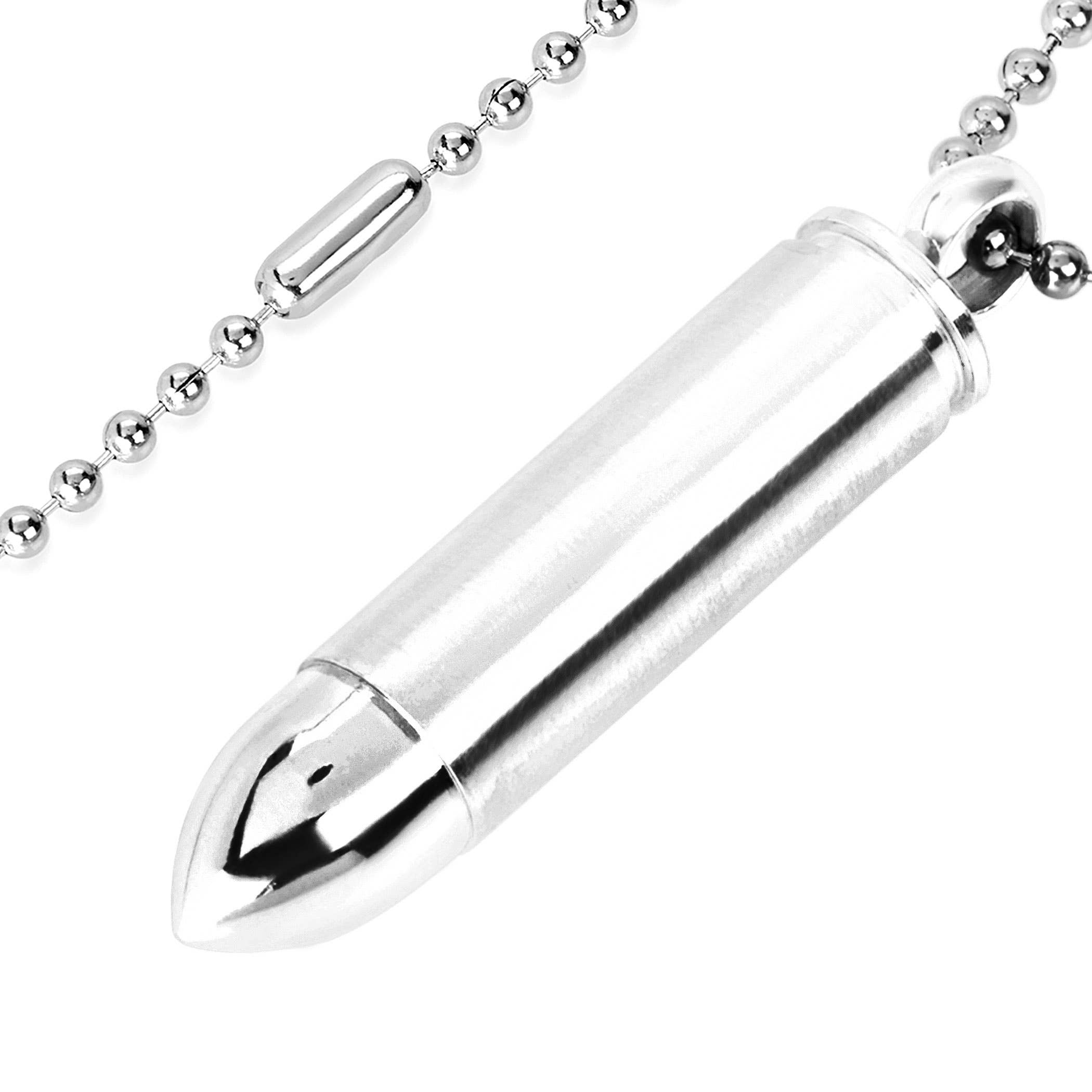 West Coast Jewelry - Wholesale Individual Charm/Pendant - Bullet Capsule Stainless Steel Pendant2