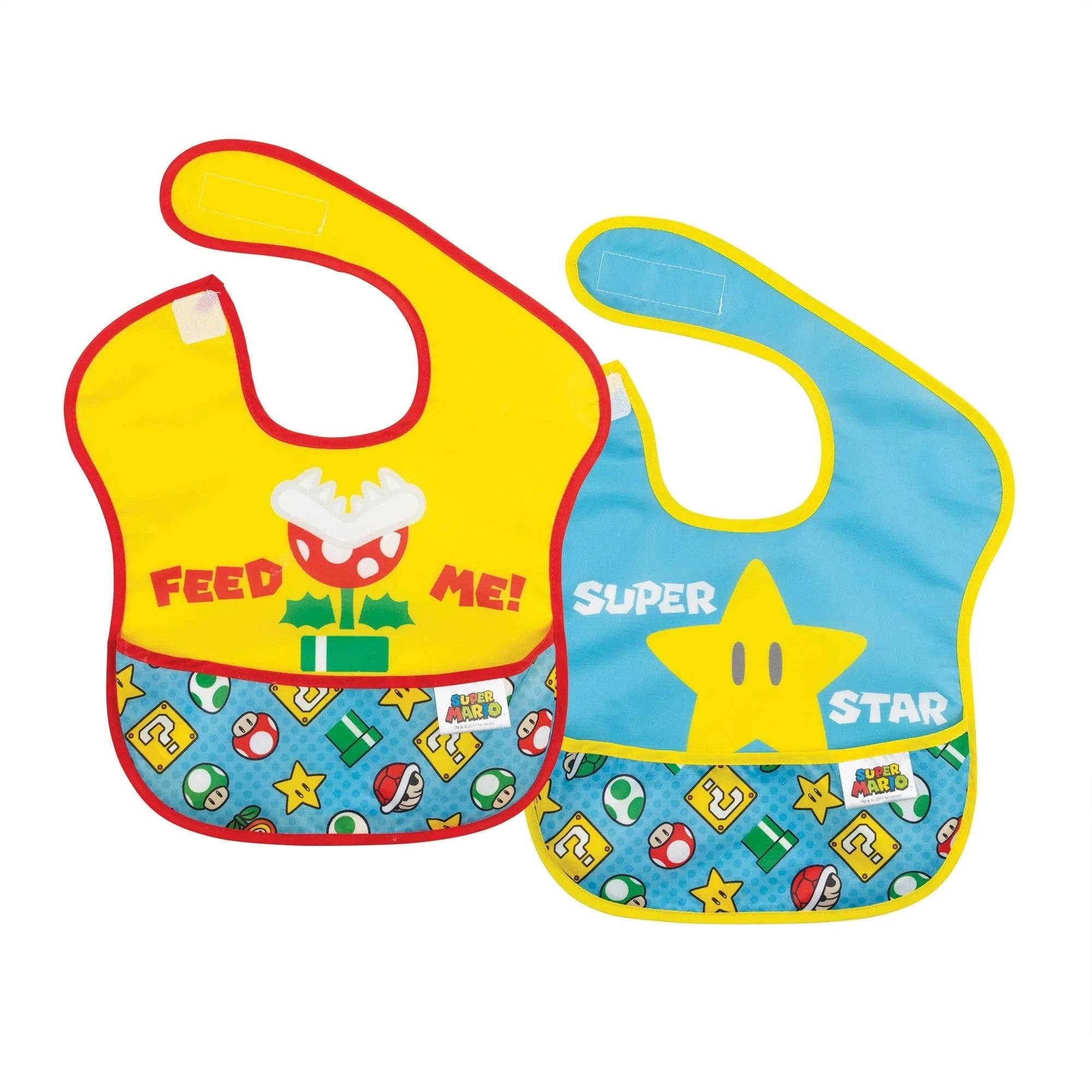 Bumkins - Wholesale Bib - Baby - SuperBib® 2 Pack: Super Mario™ Expressions0