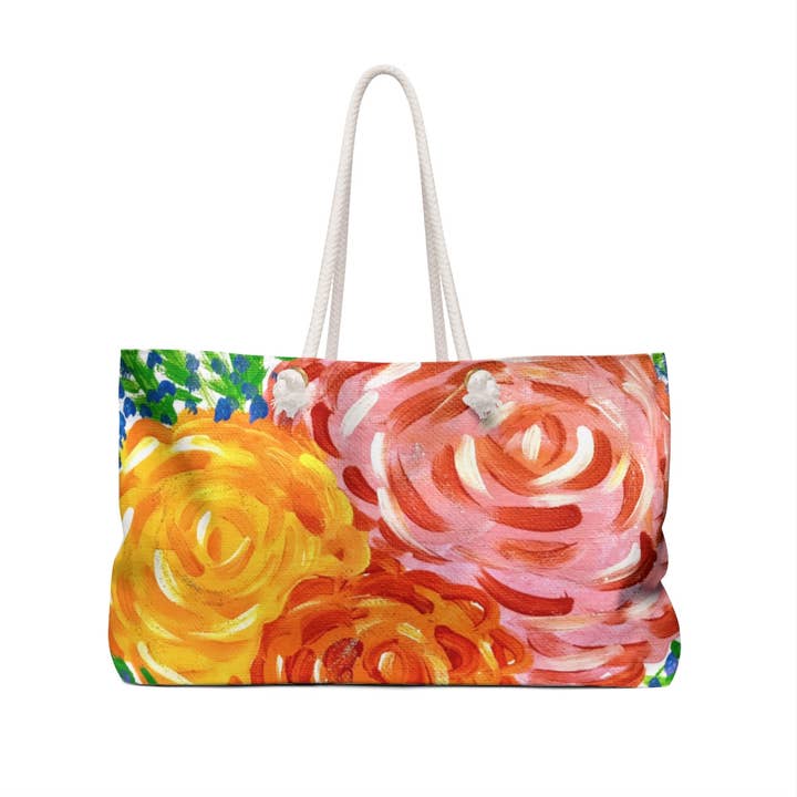 Blossom Weekender Bag for wholesale by Off the Canvas Collection, LLC