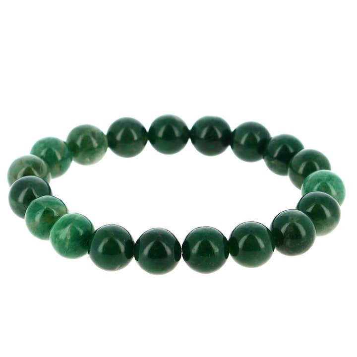 Artisans de Madagascar - Wholesale Beaded Bracelet - 10mm Green Mica Bead Bracelet