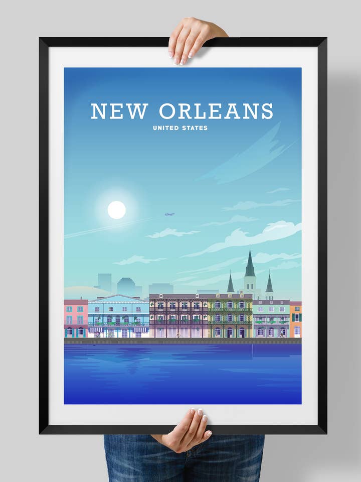 New Orleans Poster, New Orleans-Druck, New Orleans Art für den Großhandel von Hillview Prints
