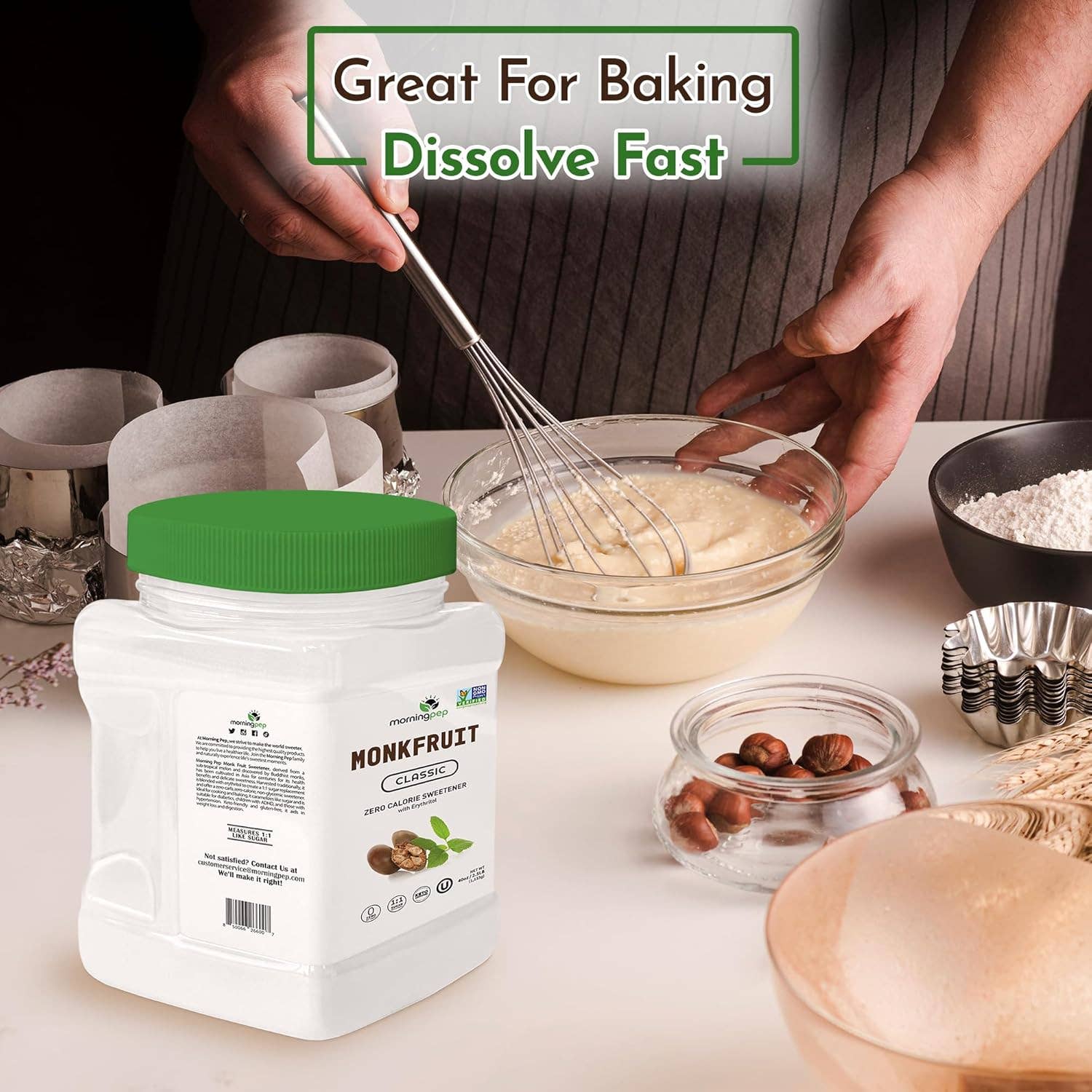 Durelife - Wholesale Sugar/Sweetener - Morning Pep Monk Fruit Sweetener, Classic White 2.5lb6