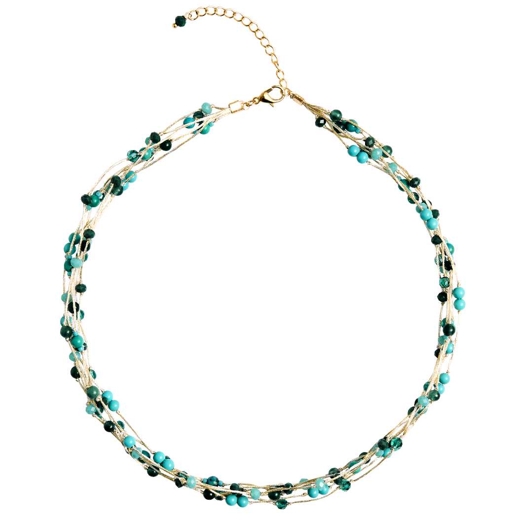 Marquet - Wholesale Beaded/Pearl Necklace - Jill Fair Trade Multistrand Beaded Necklace with Silk3