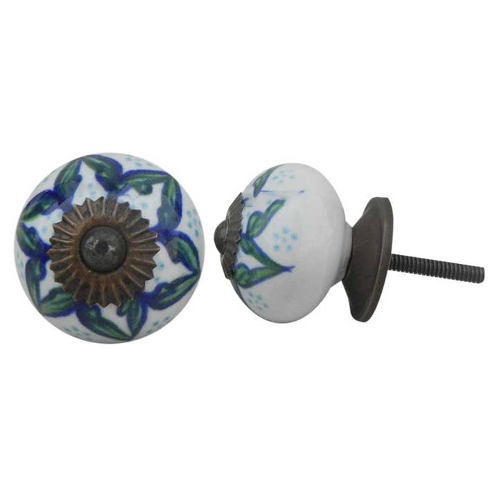 24 Piece Cabinet Drawer Pulls Ceramic Farmhouse Knobs for wholesale by Daana Paani LLC