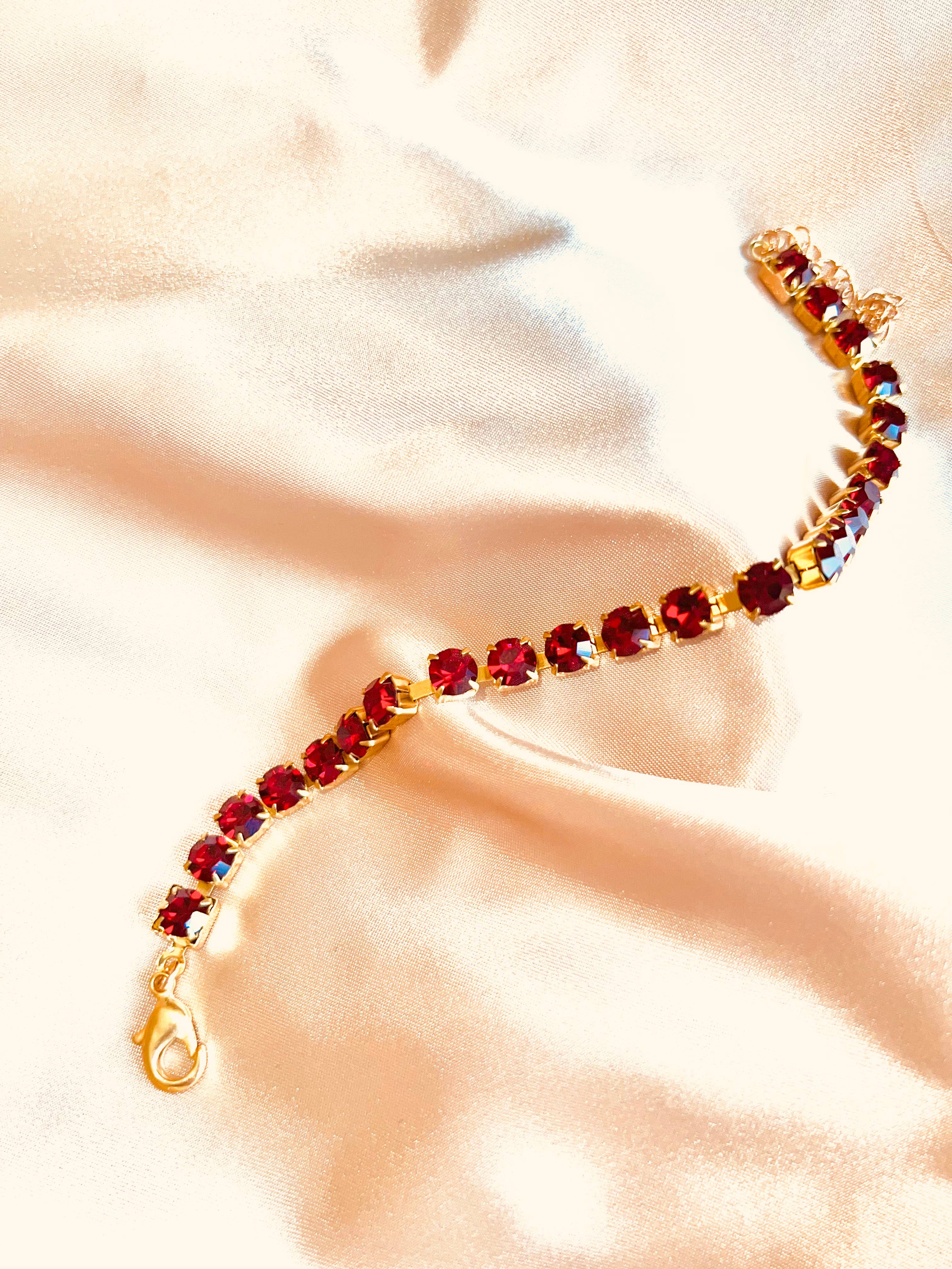 Natsuko’s Jewels - Wholesale Anklet - Ruby Red Preciosa Crystal Anklet5