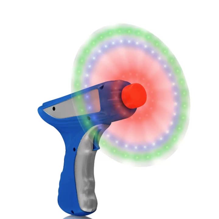 LED Spinning Pinwheel Space Blaster Toy Gun for wholesale by Blinkee.com, LLC