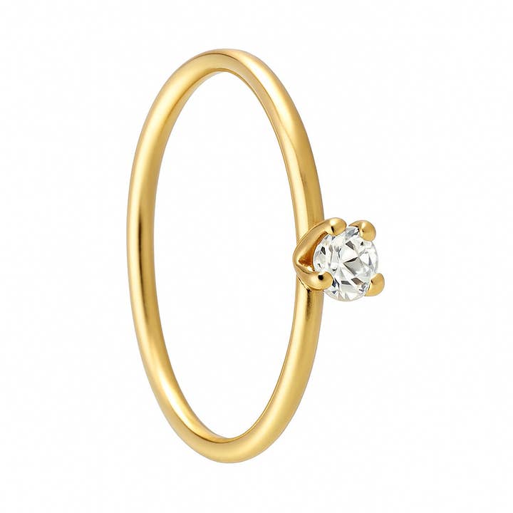 Anneau de nez en or avec une pierre pour nez percé et non percé pour la vente par Ava’s Accessory Box